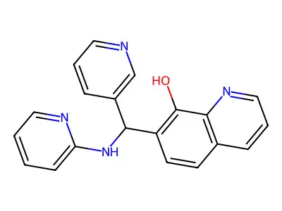 7-{[(Pyridin-2-yl)amino](pyridin-3-yl)methyl}quinolin-8-ol structure