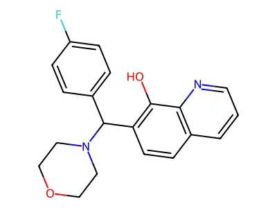 7-((4-Fluorophenyl)(morpholino)methyl)quinolin-8-ol structure