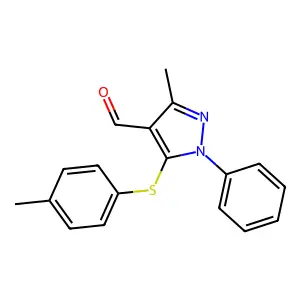 3-methyl-5-[(4-methylphenyl)sulfanyl]-1-phenyl-1H-pyrazole-4-carbaldehyde structure