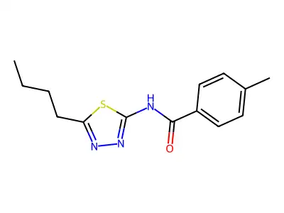 N-(5-butyl-1,3,4-thiadiazol-2-yl)-4-methylbenzamide structure