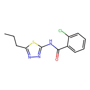 2-chloro-N-(5-propyl-1,3,4-thiadiazol-2-yl)benzamide structure