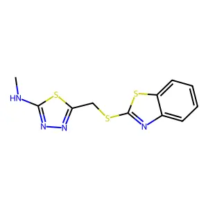 [5-(Benzothiazol-2-ylsulfanylmethyl)-[1,3,4]thiadiazol-2-yl]-methyl-amine structure