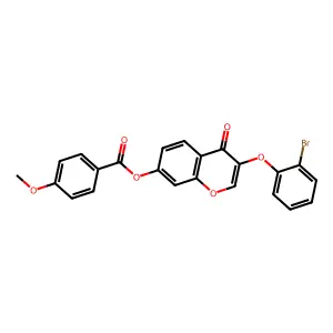 3-(2-bromophenoxy)-4-oxo-4H-chromen-7-yl 4-methoxybenzoate structure
