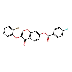 3-(2-bromophenoxy)-4-oxo-4H-chromen-7-yl 4-fluorobenzoate structure