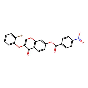 3-(2-bromophenoxy)-4-oxo-4H-chromen-7-yl 4-nitrobenzoate structure