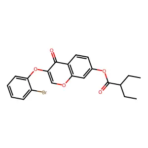 3-(2-bromophenoxy)-4-oxo-4H-chromen-7-yl 2-ethylbutanoate structure