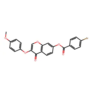 3-(4-methoxyphenoxy)-4-oxo-4H-chromen-7-yl 4-bromobenzoate structure