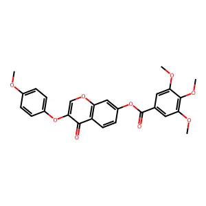 3-(4-methoxyphenoxy)-4-oxo-4H-chromen-7-yl 3,4,5-trimethoxybenzoate structure