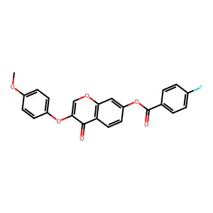 3-(4-methoxyphenoxy)-4-oxo-4H-chromen-7-yl 4-fluorobenzoate structure