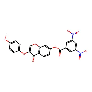 3-(4-methoxyphenoxy)-4-oxo-4H-chromen-7-yl 3,5-bisnitrobenzoate structure