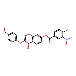 [3-(4-Methoxyphenoxy)-4-oxochromen-7-yl] 4-chloro-3-nitrobenzoate structure