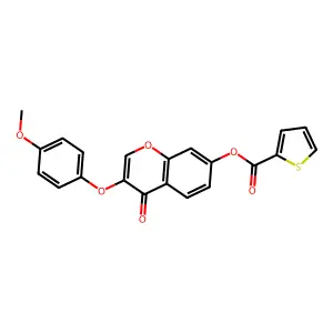 3-(4-methoxyphenoxy)-4-oxo-4H-chromen-7-yl thiophene-2-carboxylate structure