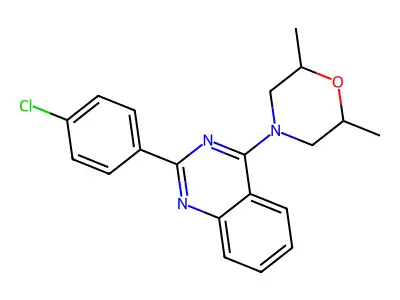 4-[2-(4-Chlorophenyl)quinazolin-4-yl]-2,6-dimethylmorpholine structure