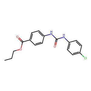Propyl 4-{[(4-chlorophenyl)carbamoyl]amino}benzoate structure