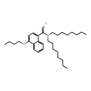 1-Naphthamidine, 1-butoxy-N,N-dioctyl-, monohydrochloride structure
