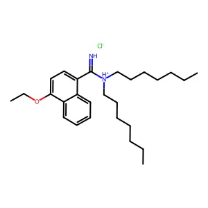1-Naphthamidine, N,N-diheptyl-4-ethoxy-, monohydrochloride structure