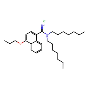 1-Naphthamidine, N,N-diheptyl-4-propoxy-, monohydrochloride structure