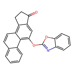 17H-Cyclopenta(a)phenanthren-17-one, 11-(2-benzoxazolyloxy)-15,16-dihydro- structure