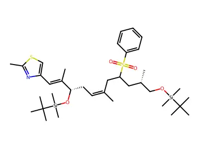 4-[(1E,3S,5Z,8R/S,10S)-3,11-Bis-{[tert-butyl(dimethyl)silyl]oxy}-2,6,10-trimethyl-8-(phenylsulfonyl)undeca-1,5-dienyl]-2-methyl-1,3-thiazole structure