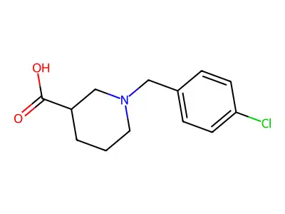 1-[(4-chlorophenyl)methyl]piperidine-3-carboxylic Acid structure