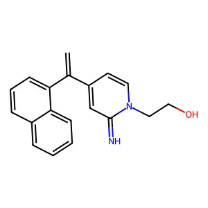 1,2-Dihydro-2-imino-4-(1-naphthylvinyl)-1-pyridineethanol structure