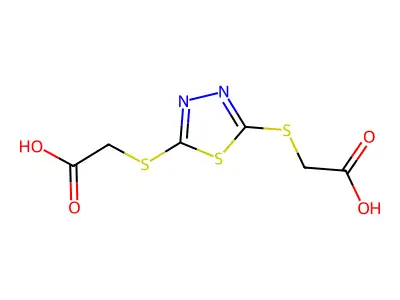 2,5-Bis(carboxymethylthio)-1,3,4-thiadiazole structure