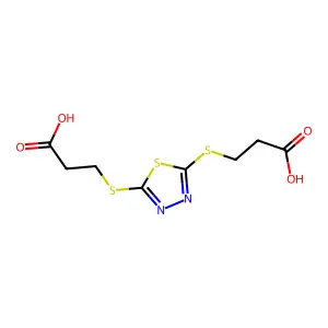 3-({5-[(2-Carboxyethyl)sulfanyl]-1,3,4-thiadiazol-2-yl}sulfanyl)propanoic acid structure