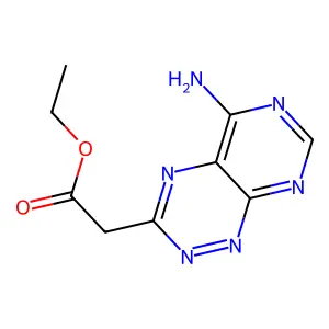 Ethyl 2-(5-aminopyrimido[5,4-e][1,2,4]triazin-3-yl)acetate structure