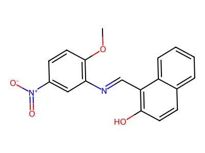 1-(2-Methoxy-5-nitrophenyliminomethyl)-2-naphthol structure