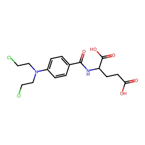 4-N-bis(2-chloroethyl)aminobenzoylglutamic acid structure
