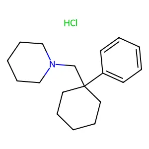 Piperidine, 1-((1-phenylcyclohexyl)methyl)-, hydrochloride structure