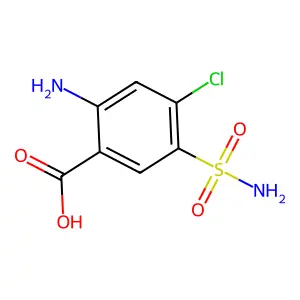 4-Chloro-5-sulfamoylanthranilic acid structure
