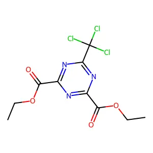 Diethyl 6-(trichloromethyl)-1,3,5-triazine-2,4-dicarboxylate structure