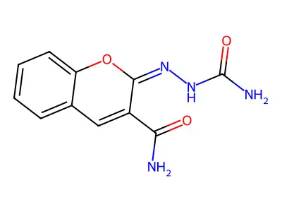 2-(Carbamoylhydrazinylidene)chromene-3-carboxamide structure