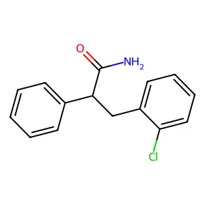 3-(2-Chlorophenyl)-2-phenylpropanamide structure