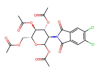 [3,4,6-triacetyloxy-5-(5,6-dichloro-1,3-dioxo-isoindol-2-yl)oxan-2-yl]methyl Acetate structure