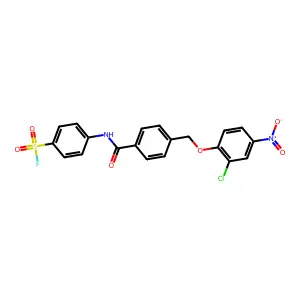 Benzenesulfonylfluoride, 4-[[4-[(2-chloro-4-nitrophenoxy)methyl]benzoyl]amino]- structure