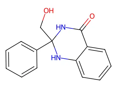 2-(hydroxymethyl)-2-phenyl-2,3-dihydro-4(1H)-quinazolinone structure