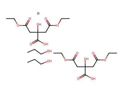 Zirconium(IV) bis(diethyl citrato)dipropoxide structure