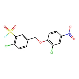 Benzenesulfonylfluoride, 2-chloro-5-[(2-chloro-4-nitrophenoxy)methyl]- structure