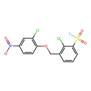 Benzenesulfonylfluoride, 2-chloro-3-[(2-chloro-4-nitrophenoxy)methyl]- structure