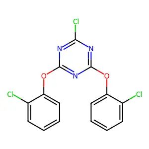 2-Chloro-4,6-bis(2-chlorophenoxy)-1,3,5-triazine structure
