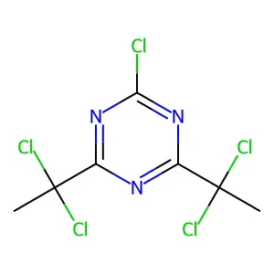 2-Chloro-4,6-bis(1,1-dichloroethyl)-1,3,5-triazine structure