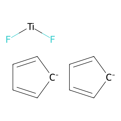 Dicyclopentadienyltitanium difluoride structure