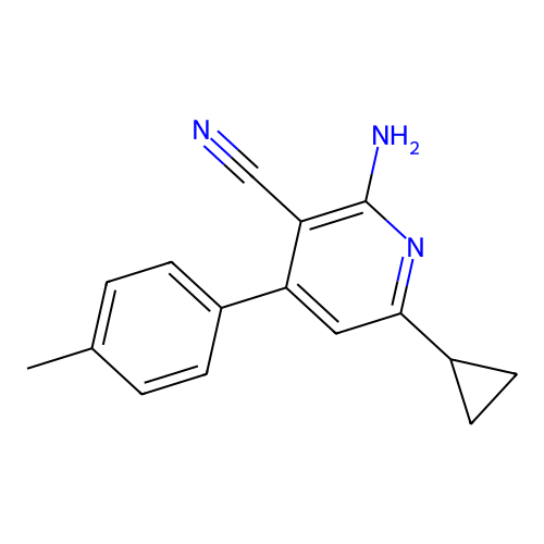 2-Amino-6-cyclopropyl-4-(4-methylphenyl)pyridine-3-carbonitrile structure