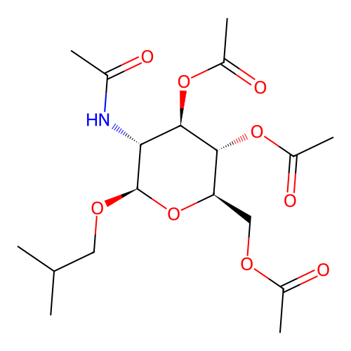 2-methylpropyl 3,4,6-tri-O-acetyl-2-(acetylamino)-2-deoxy-beta-D-glucopyranoside structure