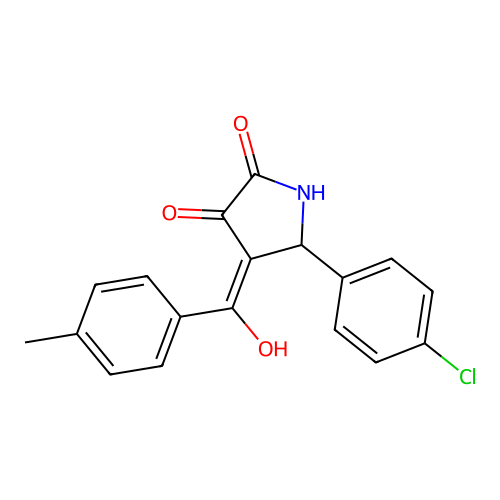 (4E)-5-(4-chlorophenyl)-4-[hydroxy(4-methylphenyl)methylidene]pyrrolidine-2,3-dione structure