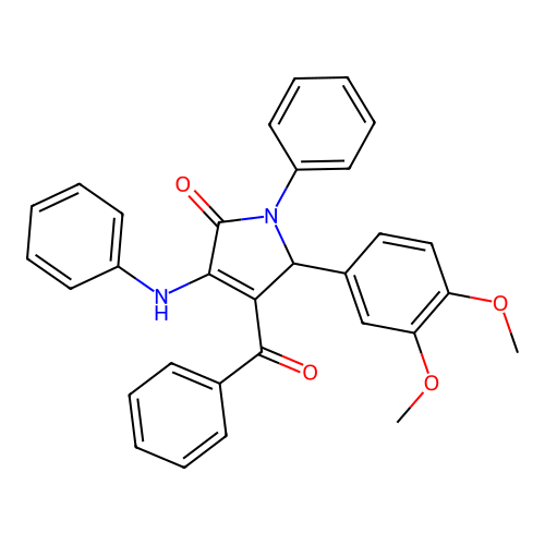 3-anilino-4-benzoyl-5-(3,4-dimethoxyphenyl)-1-phenyl-1,5-dihydro-2H-pyrrol-2-one structure