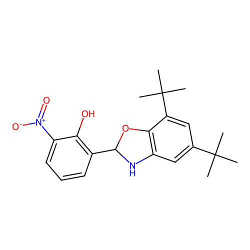 2-(5,7-Ditert-butyl-2,3-dihydro-1,3-benzoxazol-2-yl)-6-nitrophenol structure