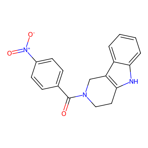 (4-nitrophenyl)(1,3,4,5-tetrahydro-2H-pyrido[4,3-b]indol-2-yl)methanone structure
